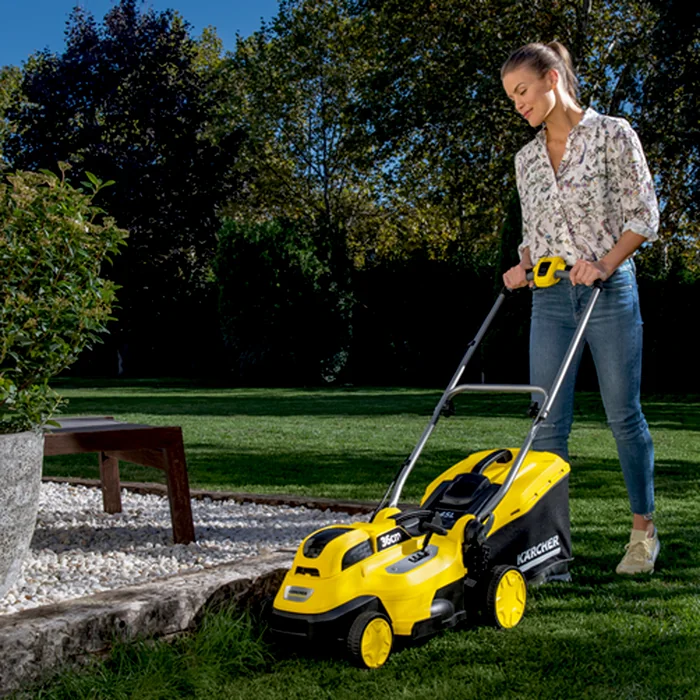 Mows up to the edge of the lawn